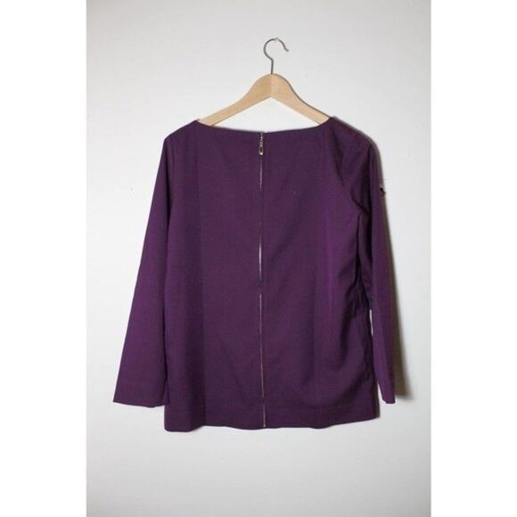Roberta Freyman Purple‎ Zipper Peplum Top - Picture 2 of 4